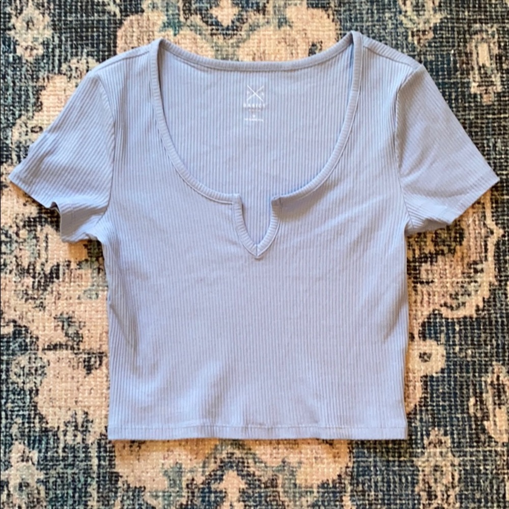 Light blue crop top